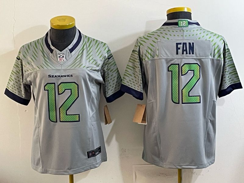 Youth Seattle Seahawks #12 Fan Grey 5th generations 2026 Nike Limited NFL Jersey style 01